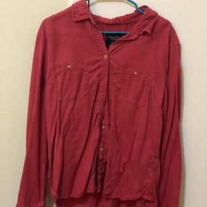 Red button down